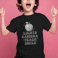 Lights Camera Teach Smile Disco-Ball Back To School Outfit Graphic Kid T-Shirt Lights Camera Teach Smile Disco-Ball Back To School Outfit Graphic Kid T-Shirt