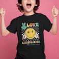 Peace Love Kindergarten Smile Face Hippie Back To School Graphic Kid T-Shirt
