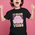Pink 4th Grade Vibes Smile Face Back To School Fourth Grade Graphic Kid T-Shirt