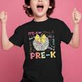 Pre-K Typography First Day Back To School Leopard Apple Graphic Kid T-Shirt