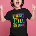 Straight Into 4th Grade Fourth Grade Back To School Graphic Kid T-Shirt