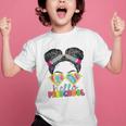 Hello Preschool Messy Bun Tie Dye Back To School Girls Kids Graphic Kid T-Shirt