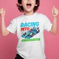 Racing Into Kindergarten Race Car Driver Back To School Performance Graphic Kid T-Shirt Racing Into Kindergarten Race Car Driver Back To School Performance Graphic Kid T-Shirt