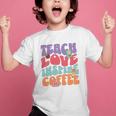 Teach Love Inspire Coffee Cute Teaching Quote Back To School Graphic Kid T-Shirt