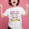 Watch Out Preschool Here I Come Girls Back To School Performance Graphic Kid T-Shirt Watch Out Preschool Here I Come Girls Back To School Performance Graphic Kid T-Shirt