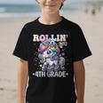 4th Grade Back To School First Day Girls Rollin Unicorn Graphic Kid T-Shirt 4th Grade Back To School First Day Girls Rollin Unicorn Graphic Kid T-Shirt