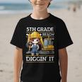 5th Grade Ready For Digging Construction Girl Back To School Graphic Kid T-Shirt