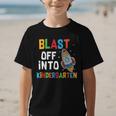 Blast Off Into Kindergarten Back To School Rocket Graphic Kid T-Shirt Blast Off Into Kindergarten Back To School Rocket Graphic Kid T-Shirt