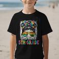 Bruh I'm In 5th Grade Back To School Messy Bun Tie Dye Headb Graphic Kid T-Shirt Bruh I'm In 5th Grade Back To School Messy Bun Tie Dye Headb Graphic Kid T-Shirt