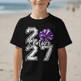 Class Of 2027 Cheer Purple Senior 2027 Back To School Graphic Kid T-Shirt Class Of 2027 Cheer Purple Senior 2027 Back To School Graphic Kid T-Shirt