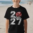 Class Of 2027 Cheer Red Senior 2027 Back To School Graphic Kid T-Shirt Class Of 2027 Cheer Red Senior 2027 Back To School Graphic Kid T-Shirt