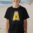 Cute Yellow School Pencil Alphabet Letter A Back To School Graphic Kid T-Shirt Cute Yellow School Pencil Alphabet Letter A Back To School Graphic Kid T-Shirt
