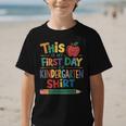 This Is My First Day Of Kindergarten Shirt Back To School Graphic Kid T-Shirt