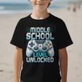 First Day Of Middle School Level Unlocked Back To School Graphic Kid T-Shirt