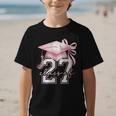 Girls Class Of 2027 Back To School Senior 2027 Coquette Bow Graphic Kid T-Shirt Girls Class Of 2027 Back To School Senior 2027 Coquette Bow Graphic Kid T-Shirt