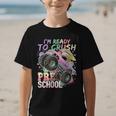 Girls Monster Trucks Ready To Crush Preschool Back To School Graphic Kid T-Shirt