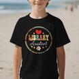 Groovy Librarian School Library Assistant Day Back To School Graphic Kid T-Shirt Groovy Librarian School Library Assistant Day Back To School Graphic Kid T-Shirt
