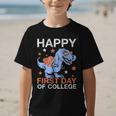 Happy First Day Of CollegeRex Dinosaur Back To School Graphic Kid T-Shirt Happy First Day Of CollegeRex Dinosaur Back To School Graphic Kid T-Shirt