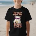 My Last First Day Senior 2026 Cat Back To School Class 2026 Graphic Kid T-Shirt My Last First Day Senior 2026 Cat Back To School Class 2026 Graphic Kid T-Shirt