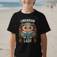 Librarian Lady Library Cute Owl Back To School Women Girls Graphic Kid T-Shirt Librarian Lady Library Cute Owl Back To School Women Girls Graphic Kid T-Shirt