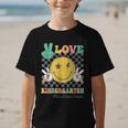 Peace Love Kindergarten Smile Face Hippie Back To School Graphic Kid T-Shirt