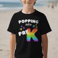 Popping Into Pre K Kid's Back To School Pop It Fidget Toy Graphic Kid T-Shirt