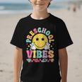 Preschool Vibes Smile Face Back To School Kinder Girls Kids Graphic Kid T-Shirt Preschool Vibes Smile Face Back To School Kinder Girls Kids Graphic Kid T-Shirt