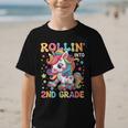 Second Grade Back To School First Day Girls Rollin Unicorn Graphic Kid T-Shirt Second Grade Back To School First Day Girls Rollin Unicorn Graphic Kid T-Shirt