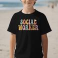 Social Worker Groovy Women Appreciation Day Back To School Graphic Kid T-Shirt
