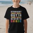 Straight Outta Seventh Grade Graduation Fun Back To School Graphic Kid T-Shirt
