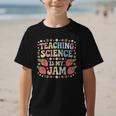 Teaching Science Is My Jam Retro Back To School Strawberry Graphic Kid T-Shirt