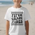 1st Day Of 5th Grade Vibes Retro Girls Back To School Boys Graphic Kid T-Shirt
