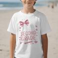 Back To School Cute Pink Coquette Girls Hello Second Grade Graphic Kid T-Shirt Back To School Cute Pink Coquette Girls Hello Second Grade Graphic Kid T-Shirt