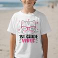 Cute 1st Grade Vibes Cat Kitten Lover Back To School Girls Graphic Kid T-Shirt Cute 1st Grade Vibes Cat Kitten Lover Back To School Girls Graphic Kid T-Shirt