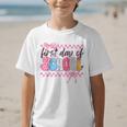 Girl First Day Of School Coquette Bow Pink Back To School Graphic Kid T-Shirt