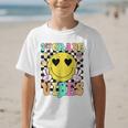 Girls 1st Grade Vibes Smile Face Back To School First Grade Graphic Kid T-Shirt Girls 1st Grade Vibes Smile Face Back To School First Grade Graphic Kid T-Shirt