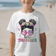 Hello 2nd Grade Messy Bun Back To School First Day Girl Kids Graphic Kid T-Shirt