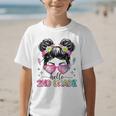 Hello 2nd Grade Messy Bun Girl Back To School First Day Graphic Kid T-Shirt Hello 2nd Grade Messy Bun Girl Back To School First Day Graphic Kid T-Shirt