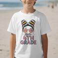 Hello 4th Grade Messy Bun Hair Back To School Girls Graphic Kid T-Shirt Hello 4th Grade Messy Bun Hair Back To School Girls Graphic Kid T-Shirt