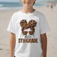 Hello 5th Grade Messy Hair Bun Girl Back To School First Day Graphic Kid T-Shirt Hello 5th Grade Messy Hair Bun Girl Back To School First Day Graphic Kid T-Shirt