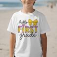 Hello First Grade For Girls Boys Cute Back To School Pencil Graphic Kid T-Shirt