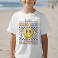 Hello Kindergarten Hippie Smile Face Back To School Graphic Kid T-Shirt Hello Kindergarten Hippie Smile Face Back To School Graphic Kid T-Shirt
