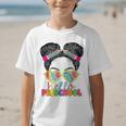 Hello Preschool Messy Bun Tie Dye Back To School Girls Kids Graphic Kid T-Shirt