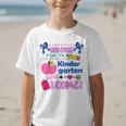 Kids Back To School Here I Come Kindergarten Girls TK Grad Graphic Kid T-Shirt Kids Back To School Here I Come Kindergarten Girls TK Grad Graphic Kid T-Shirt