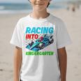 Racing Into Kindergarten Race Car Driver Back To School Performance Graphic Kid T-Shirt Racing Into Kindergarten Race Car Driver Back To School Performance Graphic Kid T-Shirt
