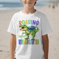 Roaring Into Kindergarten DinosaurRex Back To School Boys Performance Graphic Kid T-Shirt
