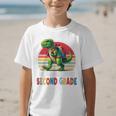 Roaring Into Second Grade T-Rex Back To School 2nd Grade Premium Tri-Blend Graphic Kid T-Shirt