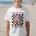 Rolling Into Kindergarten Roller Skating Girl Back To School Graphic Kid T-Shirt