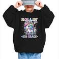 4th Grade Back To School First Day Girls Rollin Unicorn Graphic Kid Sweatshirt 4th Grade Back To School First Day Girls Rollin Unicorn Graphic Kid Sweatshirt