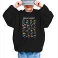 Back To School Types Of Dinosaurs Alphabet Identification Graphic Kid Sweatshirt